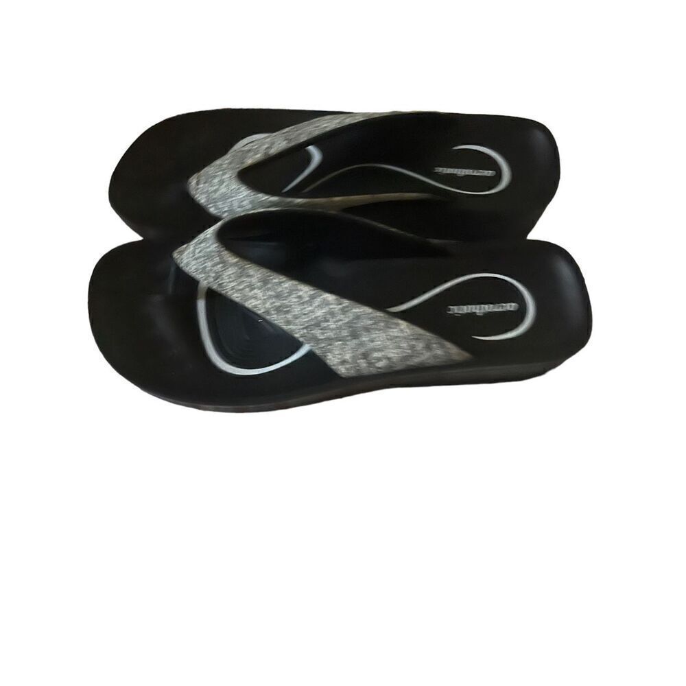 NEW Aerothotic Womens Black Felice Arch Support Casual Flip Flop Sandal Size 41